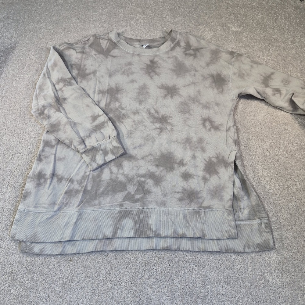 Old Navy vintage vibes grey tie-dye tunic oversized sweatshirt women's Medium